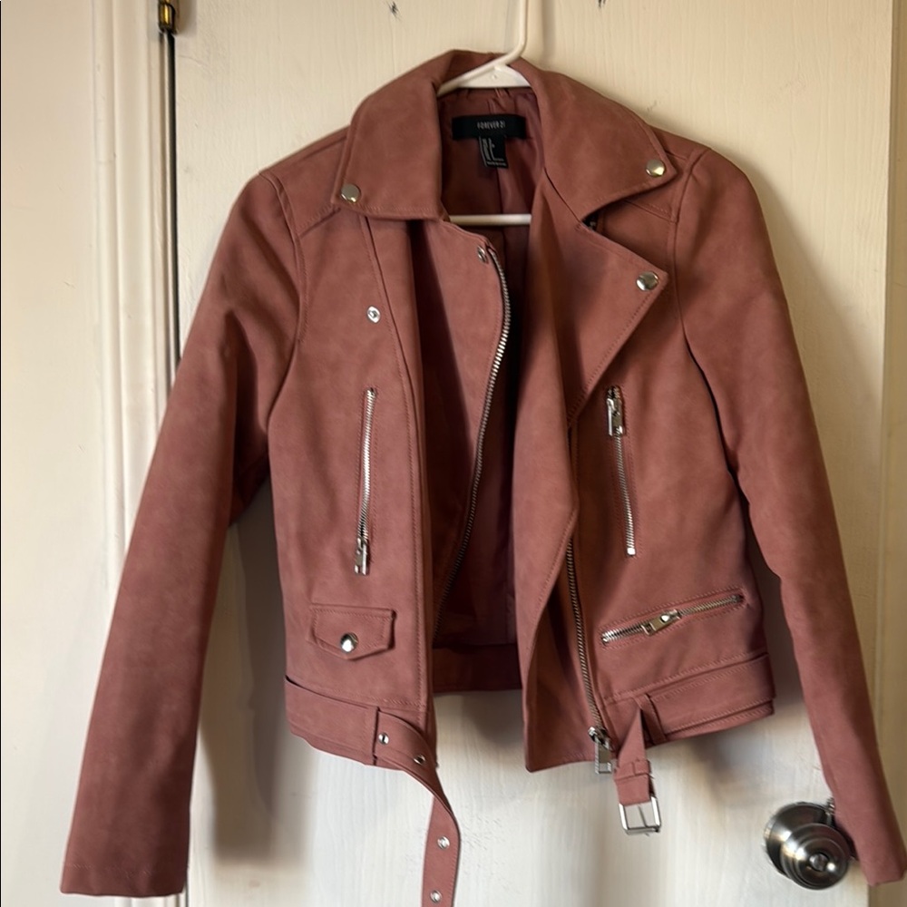 Women's Mauve Faux Leather Jacket